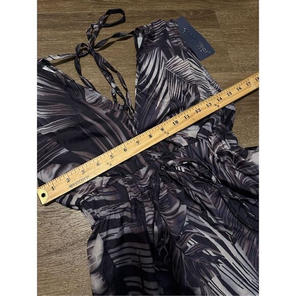 Anna Kaci Womens Midi Purple Gray Abstract Print Dress V Neck Lightweight Size M - Picture 10 of 12